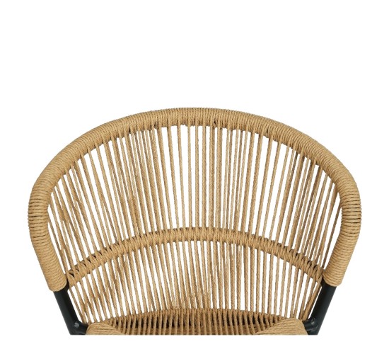 Καρέκλα Κήπου ArteLibre RIVIERA Μαύρο/Φυσικό Αλουμίνιο/Rattan 57x61x79cm