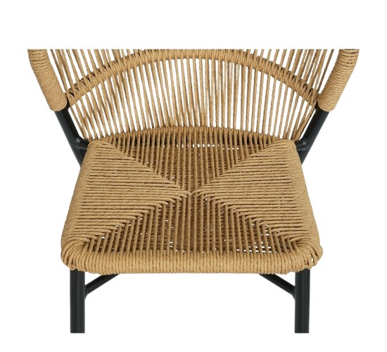 Καρέκλα Κήπου ArteLibre RIVIERA Μαύρο/Φυσικό Αλουμίνιο/Rattan 57x61x79cm