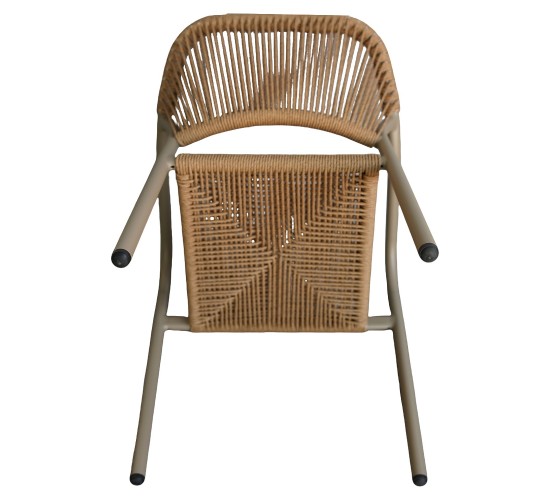 Πολυθρόνα Κήπου ArteLibre MOOREA Μπεζ/Φυσικό Αλουμίνιο/Rattan 58x56x79cm