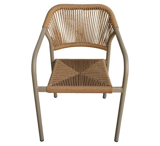 Πολυθρόνα Κήπου ArteLibre MOOREA Μπεζ/Φυσικό Αλουμίνιο/Rattan 58x56x79cm