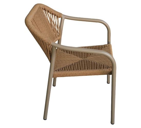 Πολυθρόνα Κήπου ArteLibre MOOREA Μπεζ/Φυσικό Αλουμίνιο/Rattan 58x56x79cm