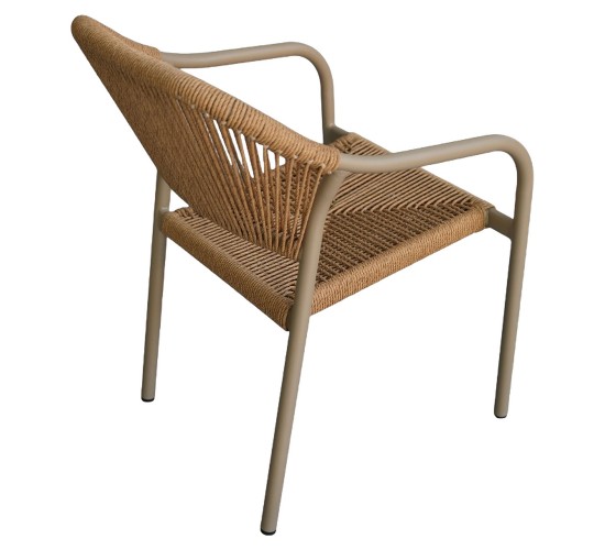 Πολυθρόνα Κήπου ArteLibre MOOREA Μπεζ/Φυσικό Αλουμίνιο/Rattan 58x56x79cm