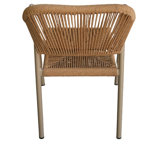 Πολυθρόνα Κήπου ArteLibre MOOREA Μπεζ/Φυσικό Αλουμίνιο/Rattan 58x56x79cm