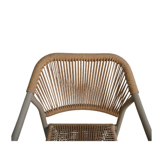 Πολυθρόνα Κήπου ArteLibre MOOREA Μπεζ/Φυσικό Αλουμίνιο/Rattan 58x56x79cm
