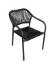 Πολυθρόνα Κήπου ArteLibre MOOREA Ανθρακί Αλουμίνιο/Rattan 58x56x79cm