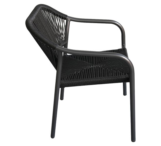 Πολυθρόνα Κήπου ArteLibre MOOREA Ανθρακί Αλουμίνιο/Rattan 58x56x79cm