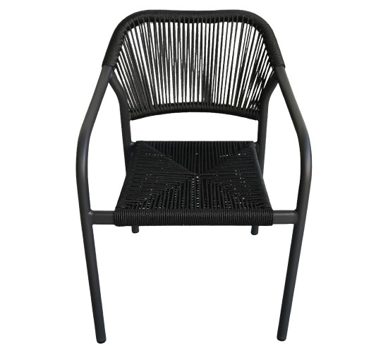 Πολυθρόνα Κήπου ArteLibre MOOREA Ανθρακί Αλουμίνιο/Rattan 58x56x79cm