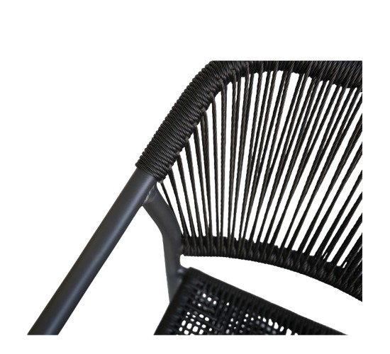 Πολυθρόνα Κήπου ArteLibre MOOREA Ανθρακί Αλουμίνιο/Rattan 58x56x79cm