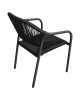 Πολυθρόνα Κήπου ArteLibre MOOREA Ανθρακί Αλουμίνιο/Rattan 58x56x79cm