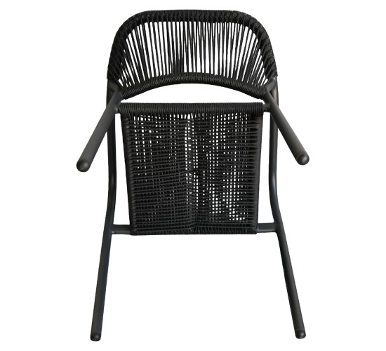 Πολυθρόνα Κήπου ArteLibre MOOREA Ανθρακί Αλουμίνιο/Rattan 58x56x79cm