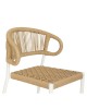 Σκαμπό Bar ArteLibre CEBU Λευκό/Φυσικό Αλουμίνιο/Rattan 60x60x99cm