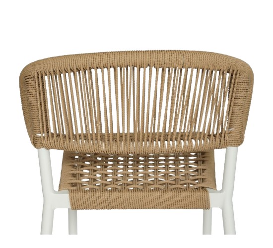 Σκαμπό Bar ArteLibre CEBU Λευκό/Φυσικό Αλουμίνιο/Rattan 60x60x99cm