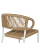 Σκαμπό Bar ArteLibre CEBU Λευκό/Φυσικό Αλουμίνιο/Rattan 60x60x99cm