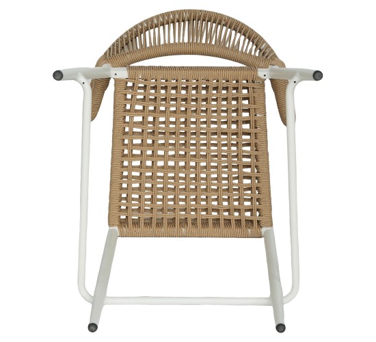 Σκαμπό Bar ArteLibre CEBU Λευκό/Φυσικό Αλουμίνιο/Rattan 60x60x99cm