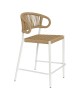 Σκαμπό Bar ArteLibre CEBU Λευκό/Φυσικό Αλουμίνιο/Rattan 60x60x99cm