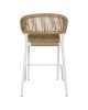 Σκαμπό Bar ArteLibre CEBU Λευκό/Φυσικό Αλουμίνιο/Rattan 60x60x99cm