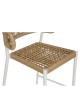 Σκαμπό Bar ArteLibre CEBU Λευκό/Φυσικό Αλουμίνιο/Rattan 60x60x99cm