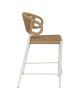 Σκαμπό Bar ArteLibre CEBU Λευκό/Φυσικό Αλουμίνιο/Rattan 60x60x99cm