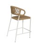Σκαμπό Bar ArteLibre CEBU Λευκό/Φυσικό Αλουμίνιο/Rattan 60x60x99cm