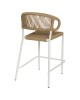 Σκαμπό Bar ArteLibre CEBU Λευκό/Φυσικό Αλουμίνιο/Rattan 60x60x99cm