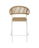 Σκαμπό Bar ArteLibre CEBU Λευκό/Φυσικό Αλουμίνιο/Rattan 60x60x99cm