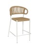 Σκαμπό Bar ArteLibre CEBU Λευκό/Φυσικό Αλουμίνιο/Rattan 60x60x99cm