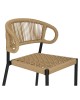 Σκαμπό Bar ArteLibre CEBU Μαύρο/Φυσικό Αλουμίνιο/Rattan 60x60x99cm