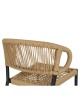 Σκαμπό Bar ArteLibre CEBU Μαύρο/Φυσικό Αλουμίνιο/Rattan 60x60x99cm