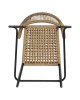 Σκαμπό Bar ArteLibre CEBU Μαύρο/Φυσικό Αλουμίνιο/Rattan 60x60x99cm