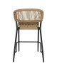 Σκαμπό Bar ArteLibre CEBU Μαύρο/Φυσικό Αλουμίνιο/Rattan 60x60x99cm