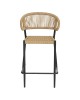 Σκαμπό Bar ArteLibre CEBU Μαύρο/Φυσικό Αλουμίνιο/Rattan 60x60x99cm