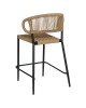 Σκαμπό Bar ArteLibre CEBU Μαύρο/Φυσικό Αλουμίνιο/Rattan 60x60x99cm