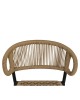 Σκαμπό Bar ArteLibre CEBU Μαύρο/Φυσικό Αλουμίνιο/Rattan 60x60x99cm