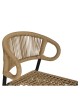 Σκαμπό Bar ArteLibre CEBU Μαύρο/Φυσικό Αλουμίνιο/Rattan 60x60x99cm