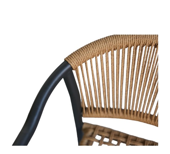 Πολυθρόνα Κήπου ArteLibre KINOSSA Ανθρακί/Φυσικό RATTAN Αλουμίνιο/Rattan 54x59x76cm