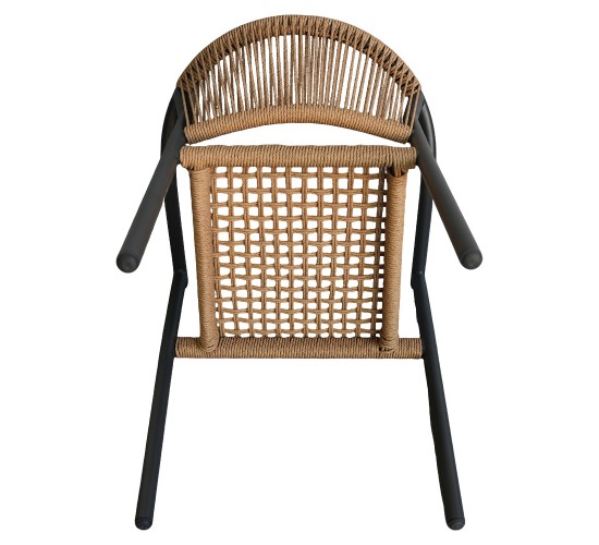 Πολυθρόνα Κήπου ArteLibre KINOSSA Ανθρακί/Φυσικό RATTAN Αλουμίνιο/Rattan 54x59x76cm