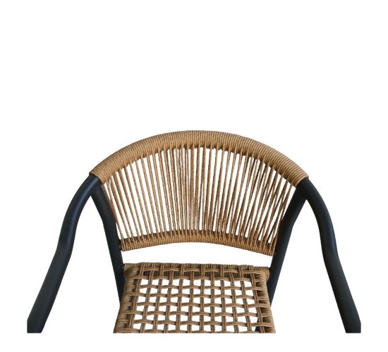 Πολυθρόνα Κήπου ArteLibre KINOSSA Ανθρακί/Φυσικό RATTAN Αλουμίνιο/Rattan 54x59x76cm
