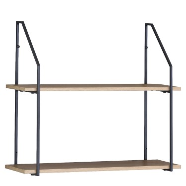 Ραφιέρα Τοίχου ArteLibre OLVAN Δρυς/Μαύρο MDF/Μέταλλο 65x20x52cm