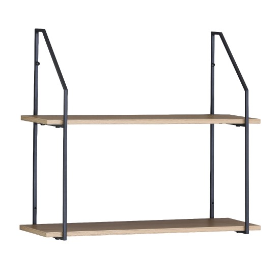 Ραφιέρα Τοίχου ArteLibre OLVAN Δρυς/Μαύρο MDF/Μέταλλο 65x20x52cm