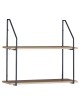 Ραφιέρα Τοίχου ArteLibre OLVAN Δρυς/Μαύρο MDF/Μέταλλο 65x20x52cm