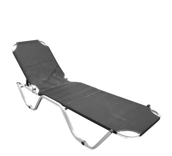 Ξαπλώστρα Παραλίας ArteLibre ADRENOX Γκρι/Ασημί Αλουμίνιο/Textilene 195x60x30cm