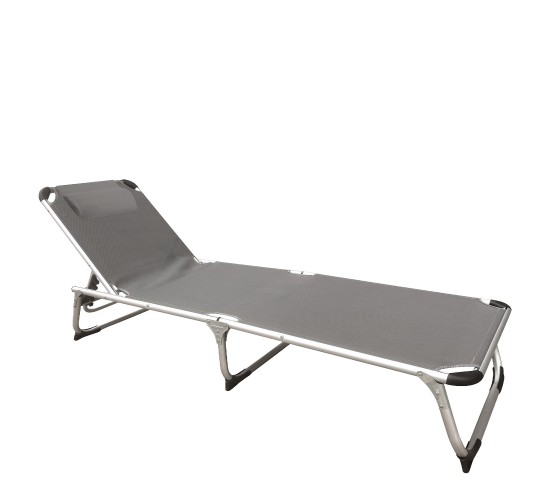 Ξαπλώστρα Παραλίας ArteLibre RENOA Γκρι/Ασημί Αλουμίνιο/Textilene 188x58x28/80cm