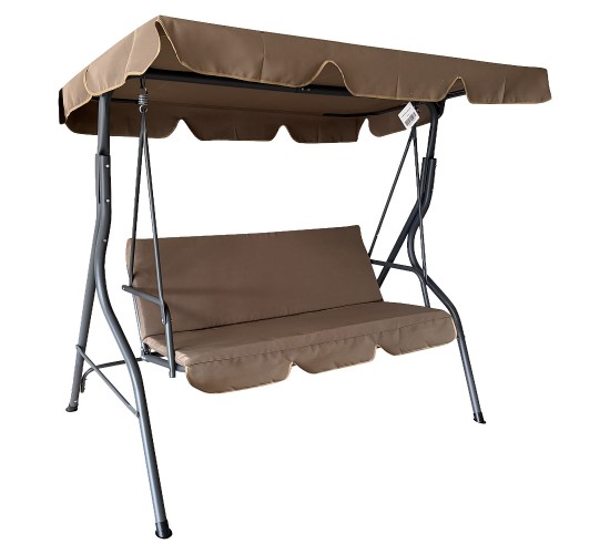 Κούνια ArteLibre LEMONA Μόκα/Γκρι Μέταλλο/Polyester 174x110x200cm