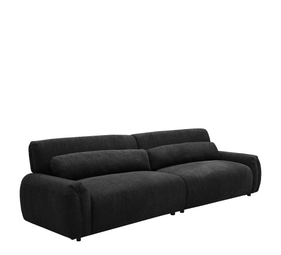 Καναπές Τετραθέσιος ArteLibre VORTICA Μαύρο Ύφασμα 280x85x78cm
