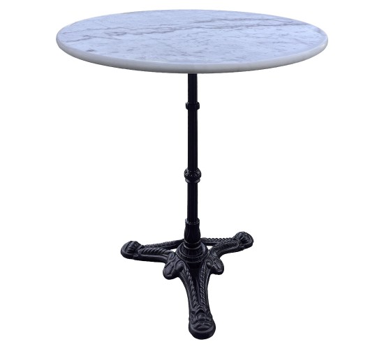 Τραπέζι Κήπου ArteLibre LAPIDERA Λευκό/Μαύρο Μάρμαρο/Μέταλλο Φ60x71cm