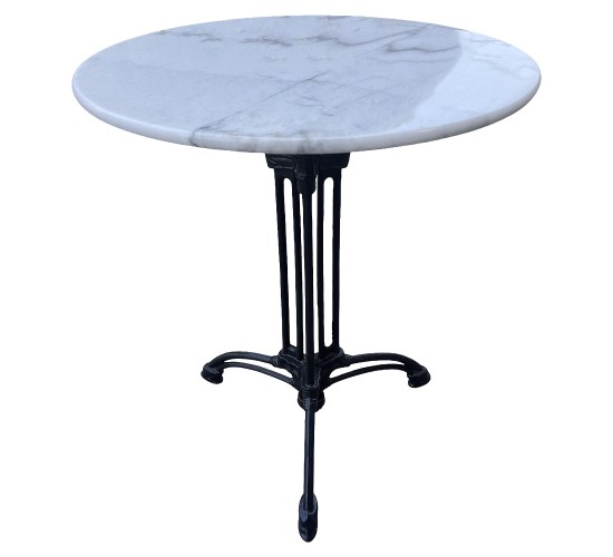 Τραπέζι Κήπου ArteLibre FERRALIS Λευκό/Μαύρο Μάρμαρο/Μέταλλο Φ60x71cm