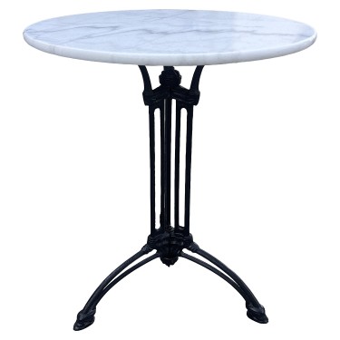 Τραπέζι Κήπου ArteLibre FERRALIS Λευκό/Μαύρο Μάρμαρο/Μέταλλο Φ60x71cm