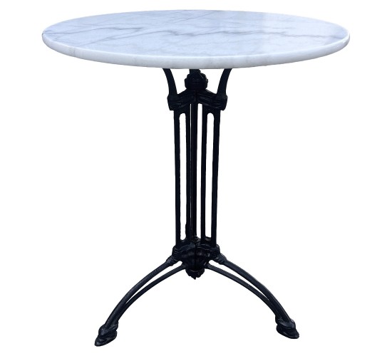 Τραπέζι Κήπου ArteLibre FERRALIS Λευκό/Μαύρο Μάρμαρο/Μέταλλο Φ60x71cm