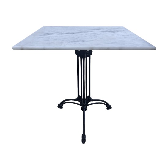 Τραπέζι Κήπου ArteLibre QUADRILIS Λευκό/Μαύρο Μάρμαρο/Μέταλλο 70x70x71cm