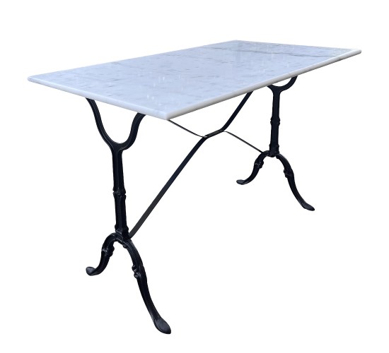 Τραπέζι Κήπου ArteLibre CONNEXUS Λευκό/Μαύρο Μάρμαρο/Μέταλλο 100x60x71cm